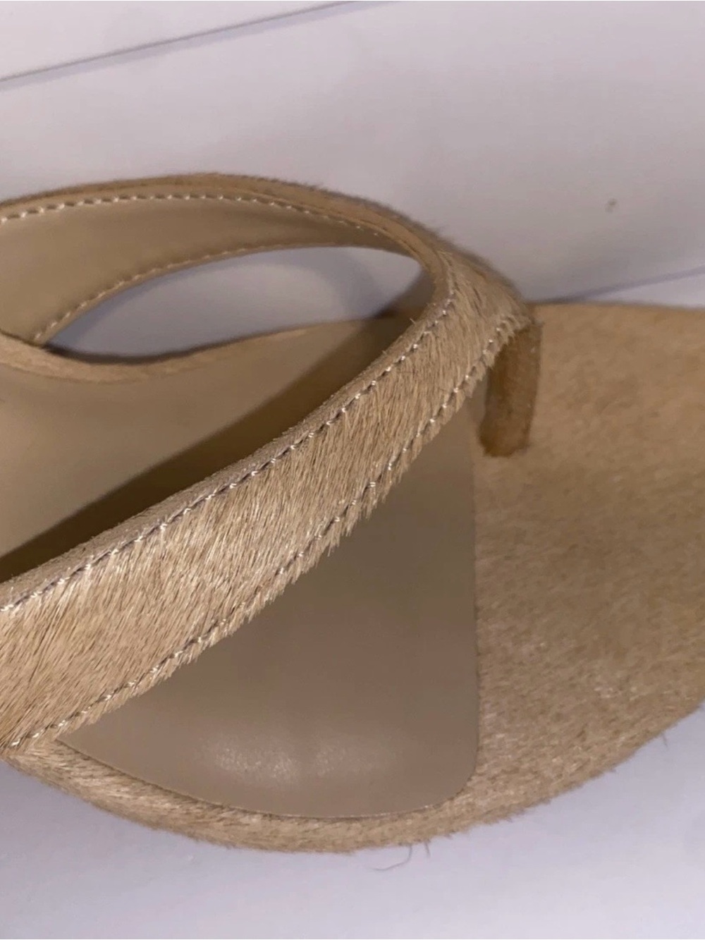 REVOLVE Tokyo Thong Sandal in Tan Calf Hair US Size 6 FEMME LA - NEW - Picture 4 of 16